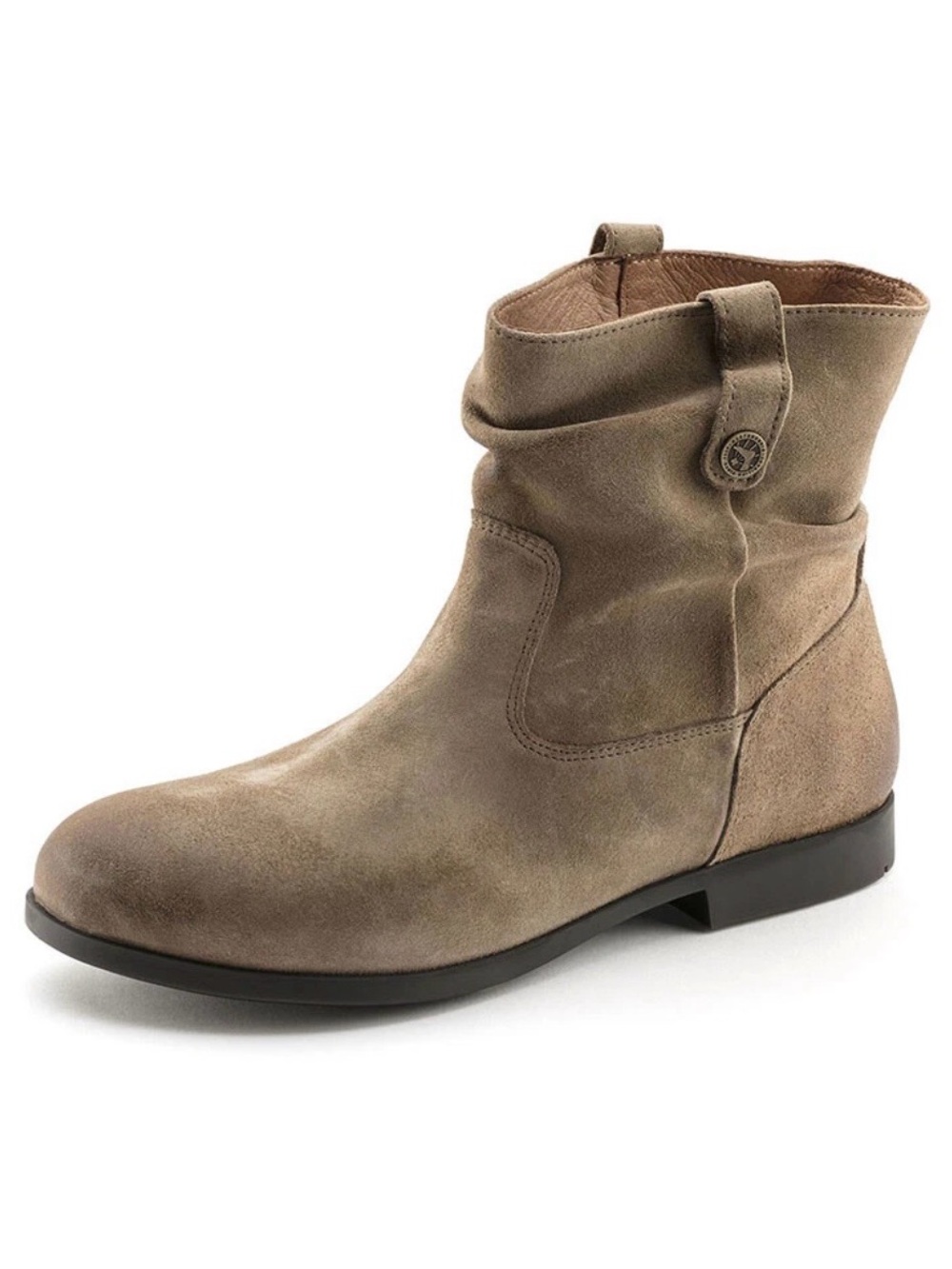 Birkenstock Sarnia Slouch Ankle Boots Taupe Suede Women 38 US 7 Comfort Casual